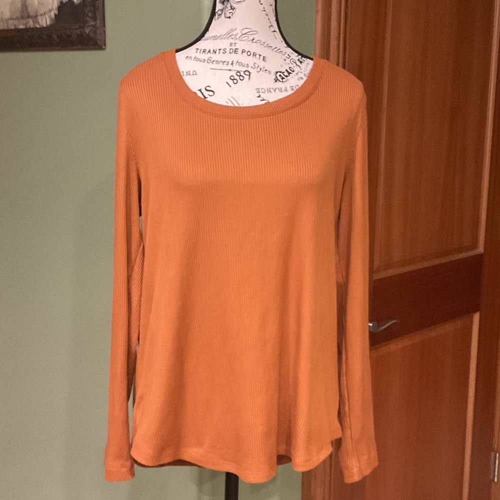 LOFT Terracotta Long Sleeve Top, Size L